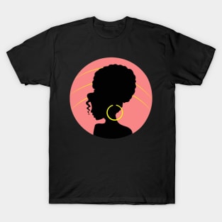 Big Curly Afro Natural Hair Black Woman T-Shirt